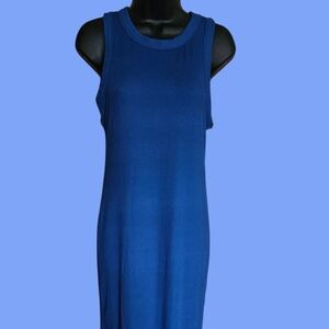 Just Be Sleeveless Blue Midi Dress